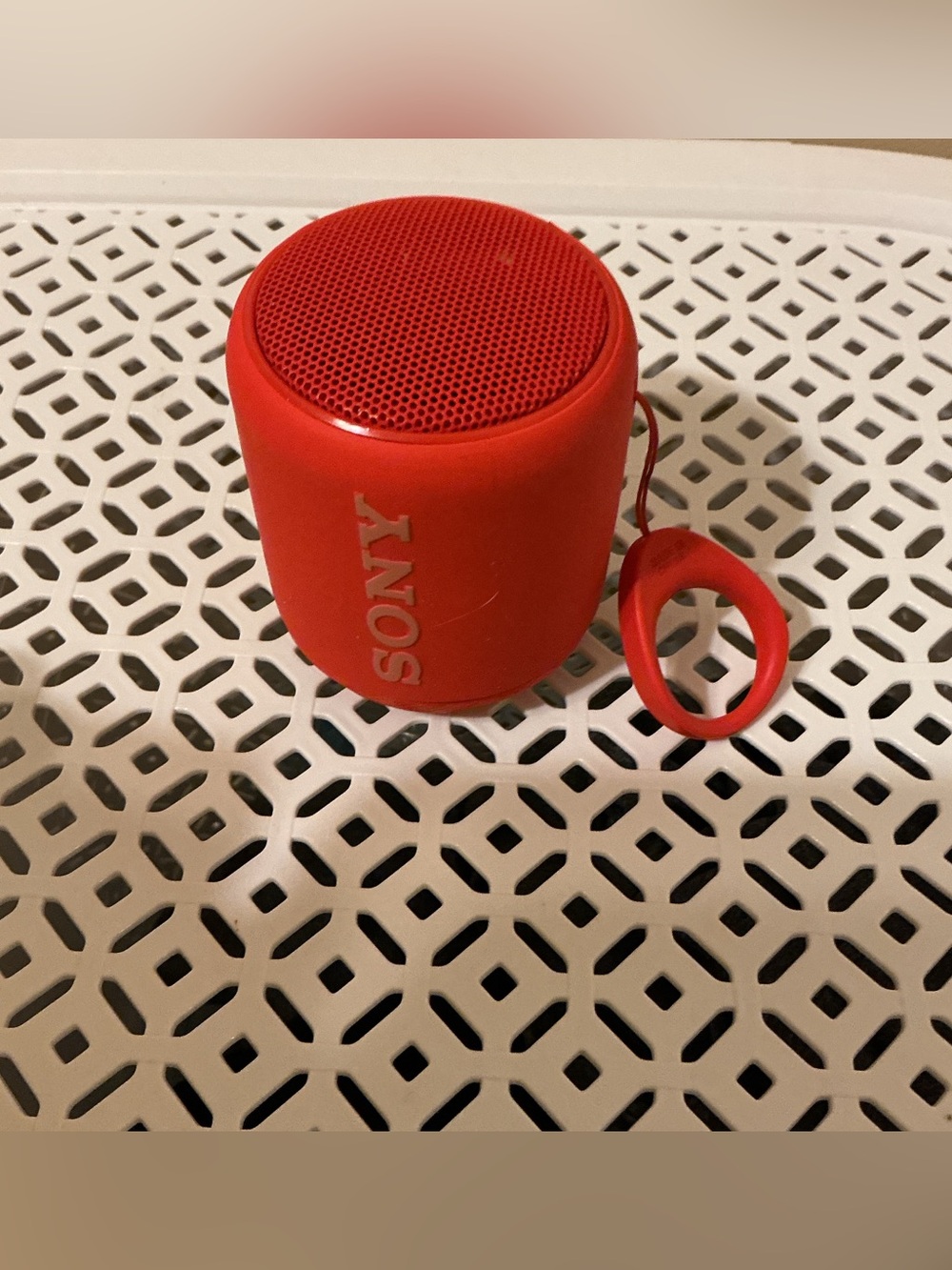Sony Red Portable Bluetooth Speaker with Carry Loop